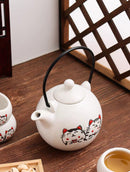 [Ceramic Tea Set] Twin Lucky Maneki-neko White Series