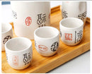 [Japanese Ceramic Sake Set] Fortune Wealth White Series