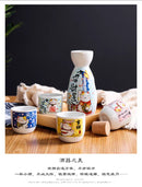 [Japanese Ceramic Sake Set] Colorful Lucky Cat Maneki-neko Series