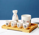 [Japanese Ceramic Sake Set] Fortune Wealth White Series