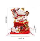 [Fortune Cat] Prosperity Gold Pouch Maneki-neko with Lucky Companions XL Version