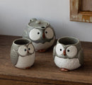 [Ceramic Tea Set] Grey Owl Family Series