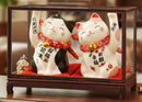 [Fortune Cat] Black Pink Lucky Maneki-neko Wealth & Relationship Couple Display