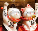 [Fortune Cat] Black Pink Lucky Maneki-neko Wealth & Relationship Couple Display