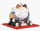 [Fortune Cat] Maneki-neko in Traditional Attire(Blue) with Mini Cats