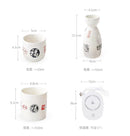 [Japanese Ceramic Sake Set] Fortune Wealth White Series