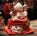 [Fortune Cat] Prosperity Gold Pouch Maneki-neko with Lucky Companions XL Version